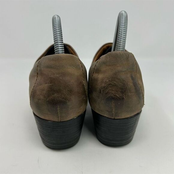 Born Women's Kinney Light Brown Leather Block Heel Mules Size 9 Casual Booties - Picture 7 of 13